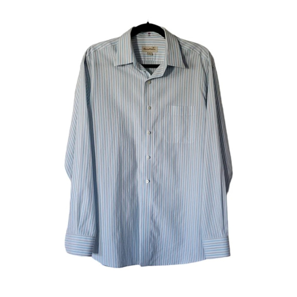 TOMMY BAHAMA Long Sleeve Button Down Cotton Blue Dress Shirt Men's Size 16/34-35 - Picture 1 of 6